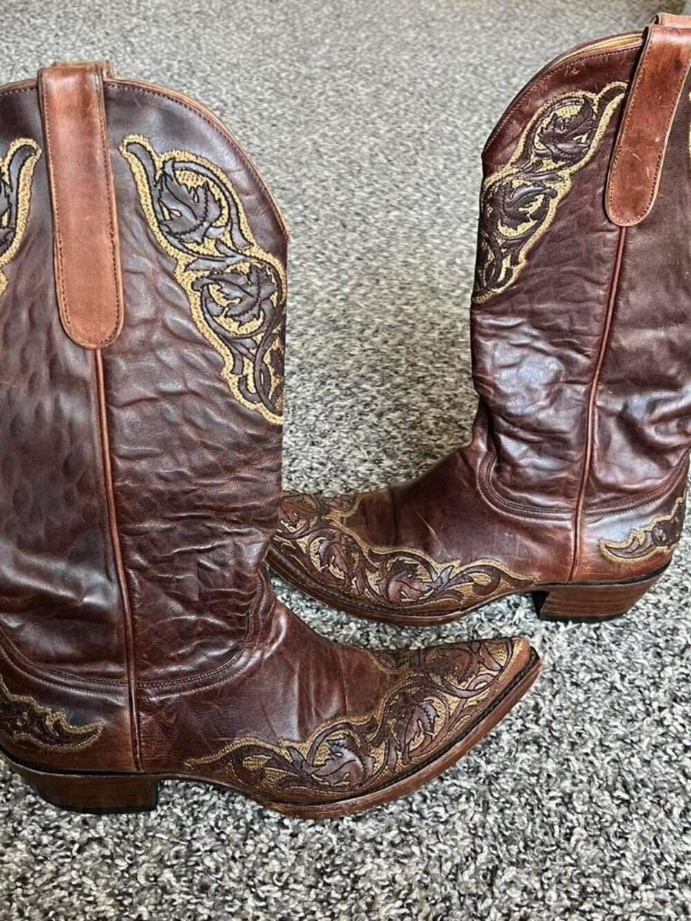 Old Gringo Brown Leather Cowboy Boots Wmn 8.5B Western Country Farm Barn Chores - Picture 2 of 6